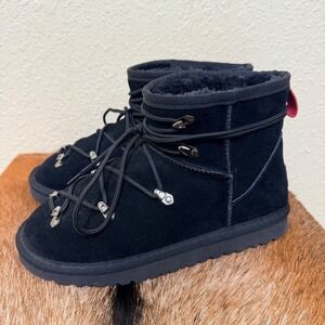 Advisry x Ugg Bespoke Classic Mini Boots Black 6M 8W Lace‎ Up Limited Release